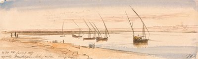 Opposite Beni Hassan, looking north by Edward Lear